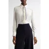Max Mara Womens Apollo Embellished Silk Shirt In White