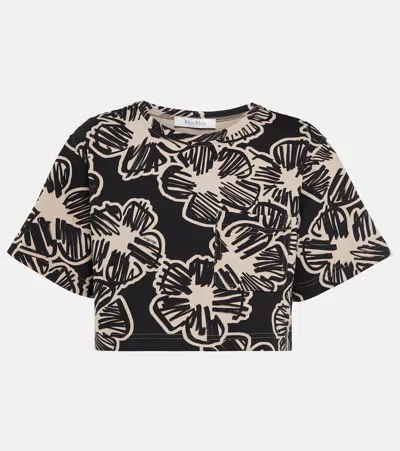 Max Mara Apotema Floral Crop Top In Black