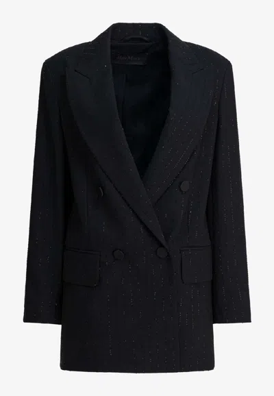 Max Mara Appia Double-breasted Blazer In Black
