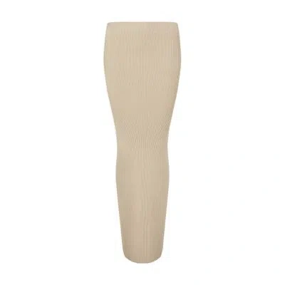 Max Mara Aprile Maxi Knitted Skirt In Beige