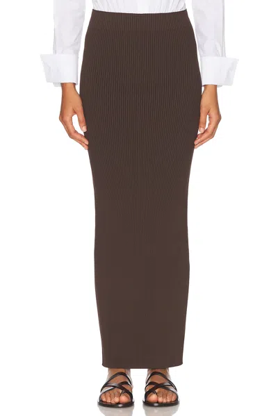 Max Mara Aprile Ribbed-knit Maxi Skirt In Brown