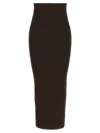 Max Mara Arda Brown Strapless Ribbed Midi Sheath Dress In Brown