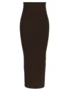 Max Mara Arda Brown Strapless Ribbed Midi Sheath Dress In Marrone