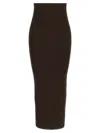 Max Mara Arda Brown Strapless Ribbed Midi Sheath Dress In Brown