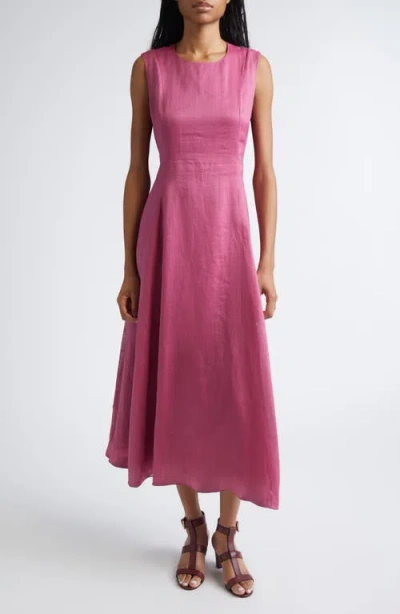 Max Mara Aquile Canvas Midi Dress In Pink