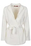 Max Mara Aquile Knotted Jacket In Bianco