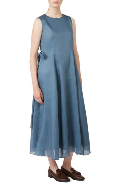 Max Mara Aquile Sleeveless Midi Dress In Blue