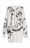 Max Mara Embroidered Wool And Cashmere Dress In White