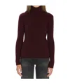 Max Mara Wool And Cashmere High Neck Knit Top In Multi