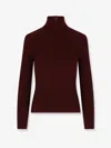 Max Mara Aral Wool And Cashmere Turtleneck Sweater In Burgundy