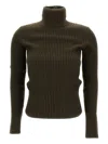 Max Mara Ribbed Wool And Cachemire Turtleneck Sweater In Black