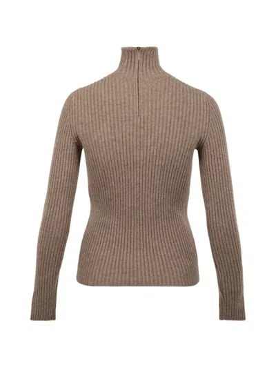 Max Mara Dula Ribbed Wool And Cashmere-blend Turtleneck Sweater In Brown