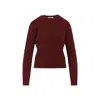 Max Mara Cable Knit Cashmere Sweater In Deep Burgundy In Animal Print