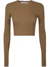 Max Mara Arcella Stretch Viscose Crepe Rib Top In Brown