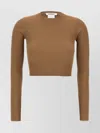 Max Mara Arcella Stretch Viscose Crepe Rib Top In Brown