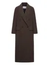 Max Mara Arco 1234 Chocolate Virgin Wool Coat In Brown