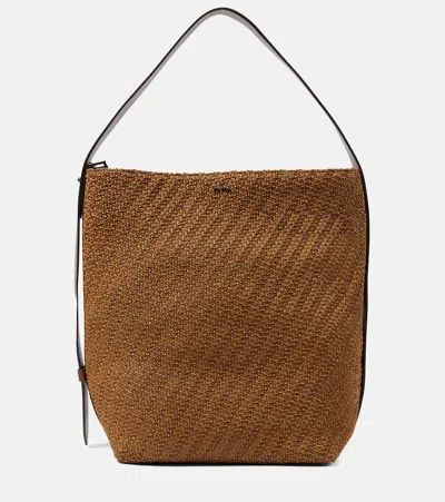 Max Mara Archetipo Large Crochet Tote Bag In Brown