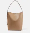 Max Mara Archetipo Leather Maxi Bucket Bag In Brown