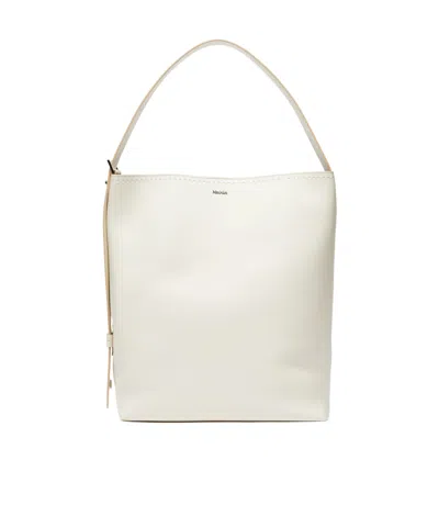 Max Mara Archetipo Medium Leather Bag In White