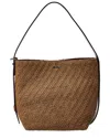 Max Mara Archetipo Medium Leather-trim Tote In Brown