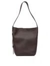 Max Mara Medium Archetipo Leather Shoulder Bag In Burgundy