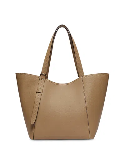 Max Mara Archetipo Tumbled Calfskin Trapezoid Tote In Red
