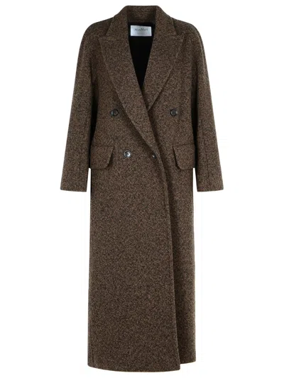 Max Mara 'arco 1234' Chocolate Virgin Wool Coat In Brown