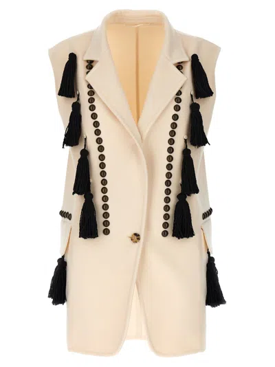 Max Mara Arco Gilet White/black