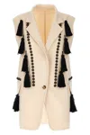 Max Mara Waistcoat With Tassel Embellishments And Notched Lapel In Multi
