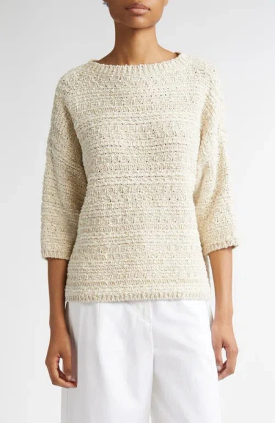 Max Mara Arda Cotton Blend Sweater In Off-white