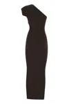 Max Mara Ribbed One-shoulder Maxi Dress In Brown