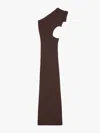 Max Mara One-shoulder Dress Featuring Cut-out Detail In Brown