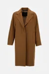Max Mara Cashmere Coat With Dot Trim And Buttons In Brown