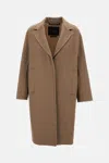 Max Mara Cashmere Coat With Notched Lapels And Pockets In Brown