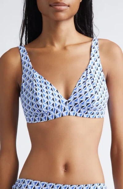 Max Mara Arena Print Bikini Top In Blue
