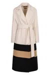 Max Mara Studio Arena Wool Coat In White