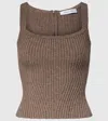 Max Mara Aretusa Wool And Cashmere-blend Top In Brown