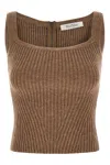 Max Mara Aretusa Ribbed-knit Tank Top In Brown