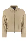 Max Mara Collared Sweatshirt With Front Pockets And Long Sleeves In Neutral