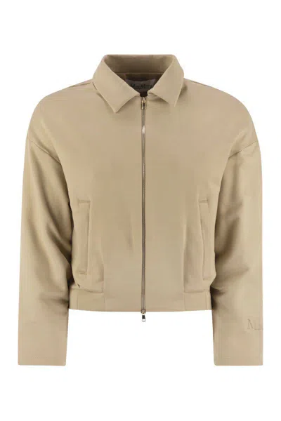 Max Mara Argenta - Cropped Silk And Cotton Sweatshirt In Neutral