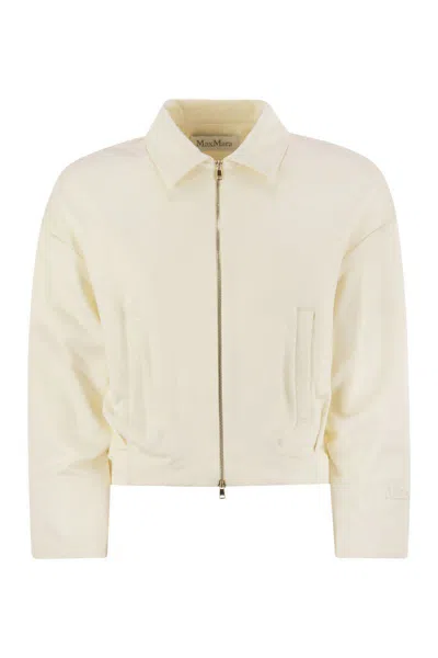 Max Mara Argenta - Cropped Silk And Cotton Sweatshirt In Neutral