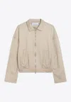 Max Mara Beige Cropped Sweatshirt In Silk Blend In Neutral