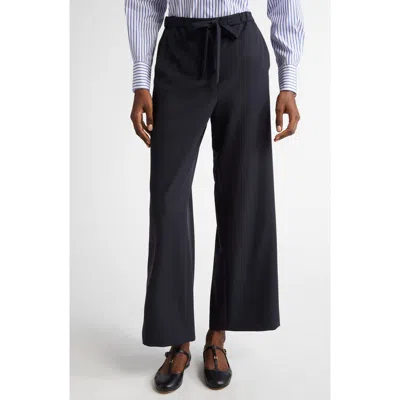 Max Mara Argenta Drawstring Virgin Wool Ankle Pants In Ultramarine