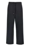 Max Mara Wool Drawstring Trousers In Black