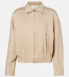Max Mara Cropped Silk And Cotton Sweatshirt In Brown