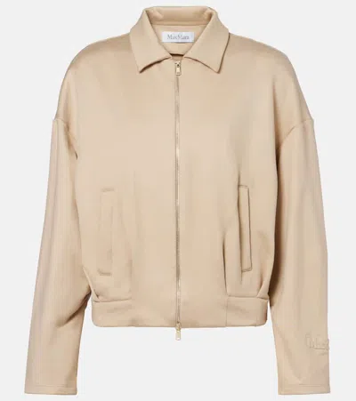 Max Mara Argenta Silk And Cotton Blouson In Sand