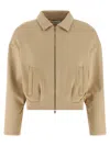 Max Mara Collared Sweatshirt With Front Pockets And Long Sleeves In Brown
