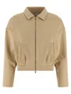 Max Mara Collared Sweatshirt With Front Pockets And Long Sleeves In Brown
