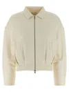 Max Mara Shirt-collar Zip-front Jacket In White