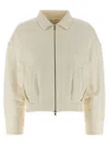 Max Mara Shirt-collar Zip-front Jacket In White